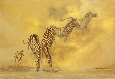 Bild Zebras im Staub von Uli Aschenborn